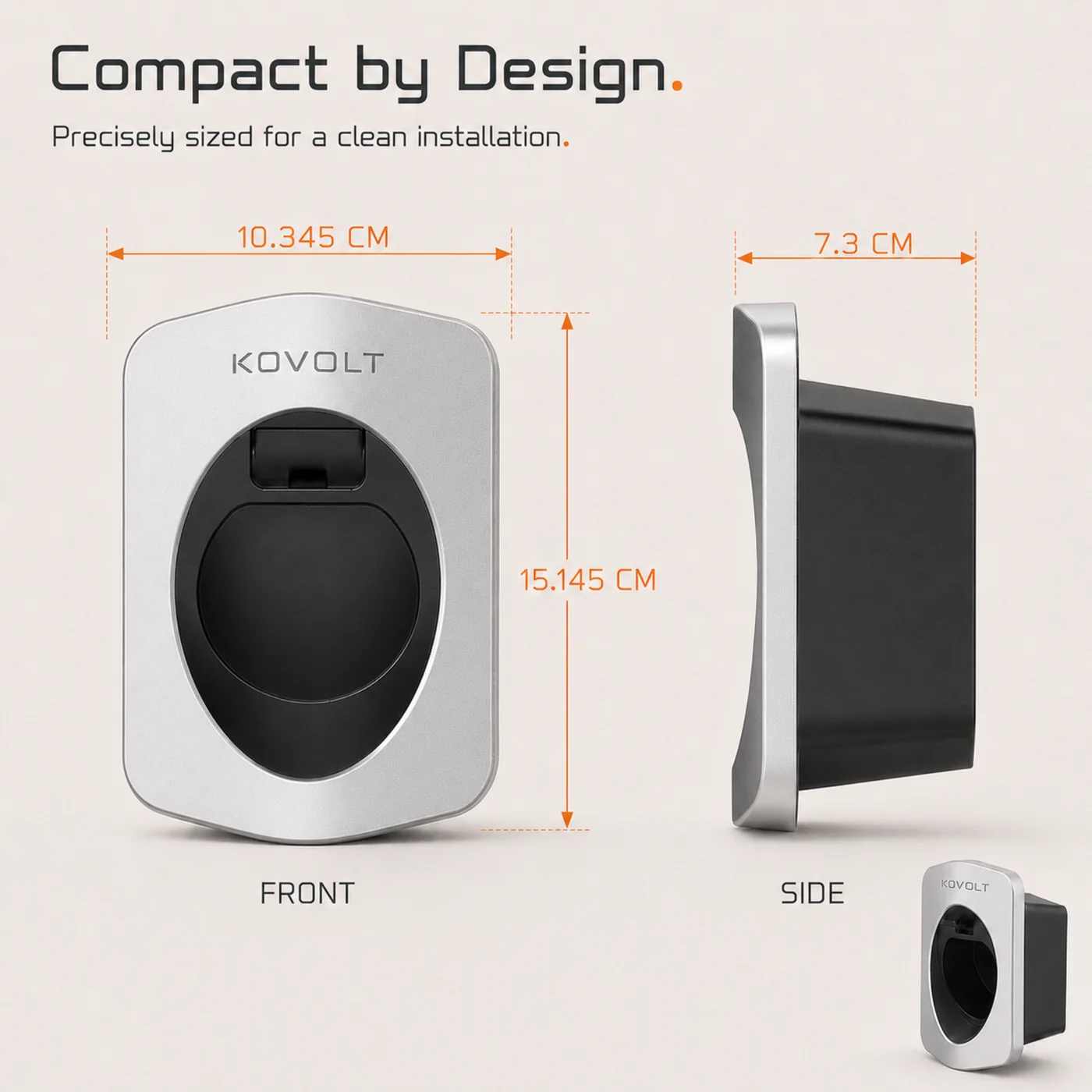 Kovolt Mount dimensions: 10.345 cm wide, 15.145 cm tall and 7.3 cm deep.